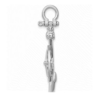 Sterling Silver 3D Anchor Pendant – view 3