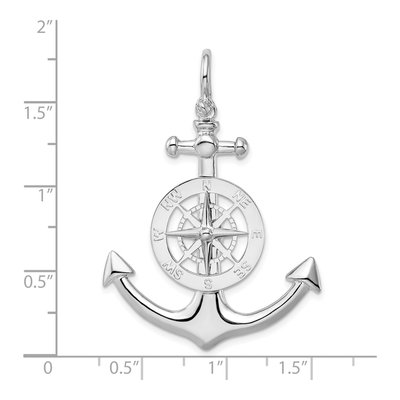 Sterling Silver 3D Anchor Pendant – view 4
