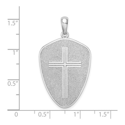 Sterling Silver Cross Shield Joshua Pendant – view 5