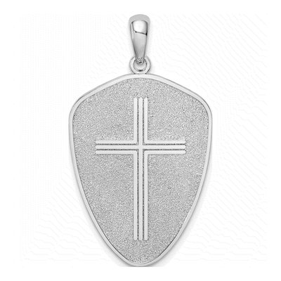 Sterling Silver Cross Shield Joshua Pendant