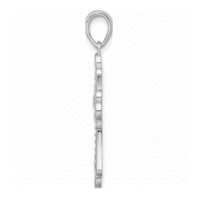 Sterling Silver Fleur de Lis Cross Pendant – view 3