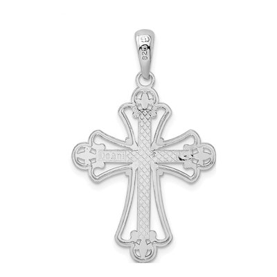 Sterling Silver Fleur de Lis Cross Pendant – view 5