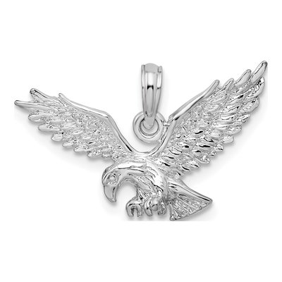 Sterling Silver 3D Landing Eagle Pendant – view 5