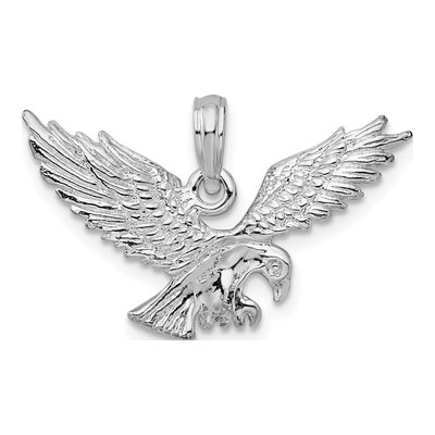 Sterling Silver 3D Landing Eagle Pendant