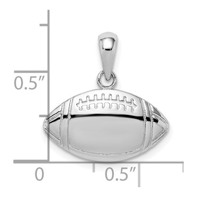 Sterling Silver Football Pendant – view 4