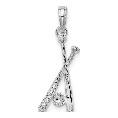 Sterling Silver Baseball Bats Ball Pendant – view 4
