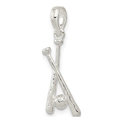 Sterling Silver Baseball Bats Ball Pendant – view 5