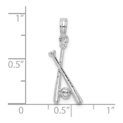 Sterling Silver Baseball Bats Ball Pendant – view 6