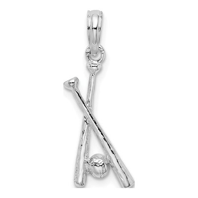 Sterling Silver Baseball Bats Ball Pendant