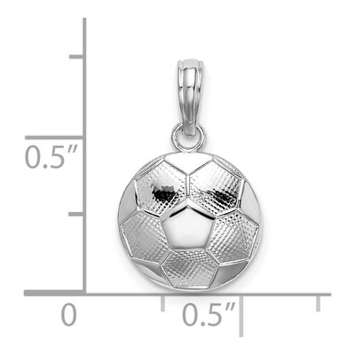 Sterling Silver Soccer Ball Pendant – view 4