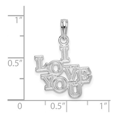 Sterling Silver I Love You Pendant – view 4