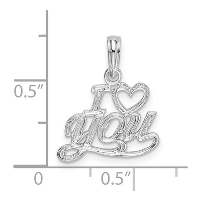 Sterling Silver I Heart YOU Script Pendant – view 4