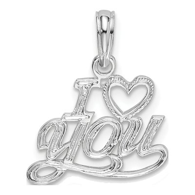 Sterling Silver I Heart YOU Script Pendant