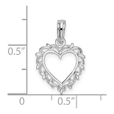 Sterling Silver Open Heart Pendant – view 4