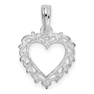 Sterling Silver Open Heart Pendant – view 5