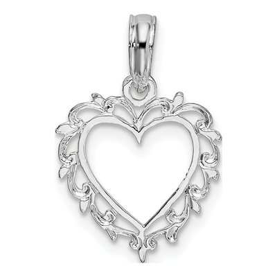 Sterling Silver Open Heart Pendant