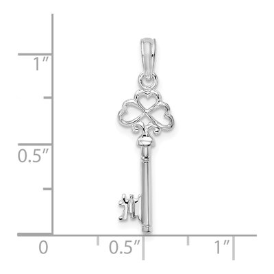 Sterling Silver 3D Key Pendant – view 4