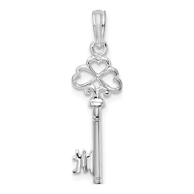 Sterling Silver 3D Key Pendant
