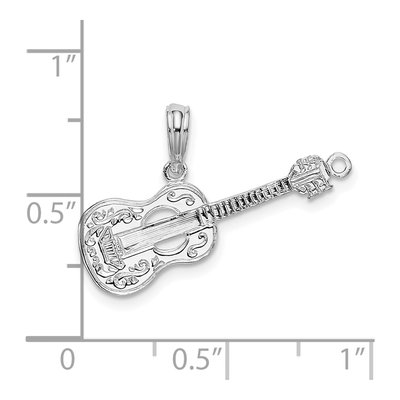 Sterling Silver Guitar Pendant – view 4