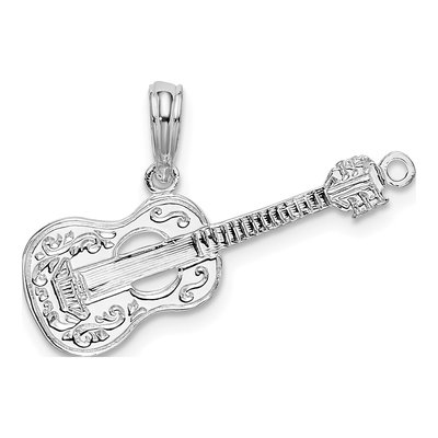 Sterling Silver Guitar Pendant