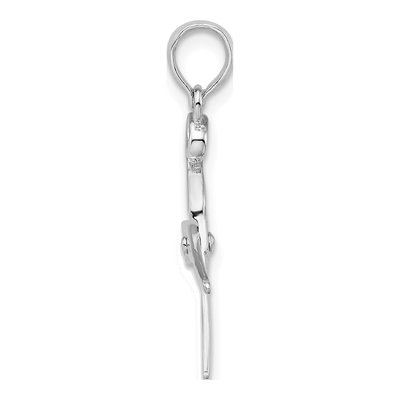 Sterling Silver 3D Scissors Pendant – view 3
