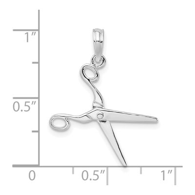 Sterling Silver 3D Scissors Pendant – view 4