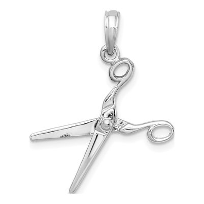 Sterling Silver 3D Scissors Pendant – view 5