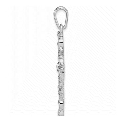 Sterling Silver Fleur de Lis Cross Pendant – view 3