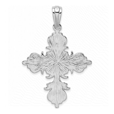 Sterling Silver Fleur de Lis Cross Pendant – view 5
