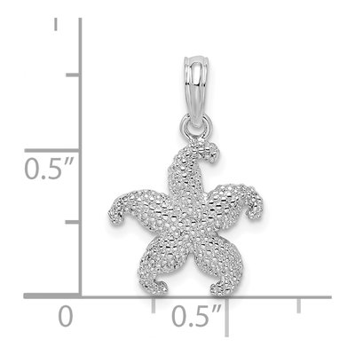 Sterling Silver Puffed Starfish Pendant – view 4