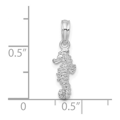 Sterling Silver 3D Mini Seahorse Pendant – view 4