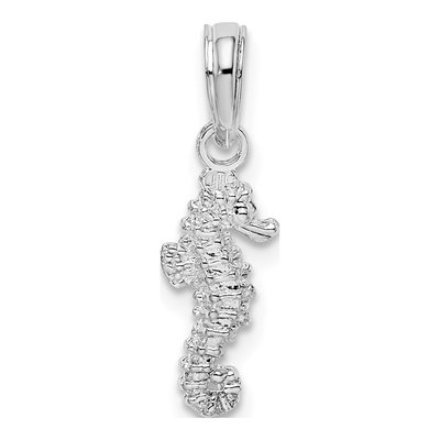 Sterling Silver 3D Mini Seahorse Pendant – view 5