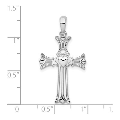 Sterling Silver Claddagh Cross Pendant – view 4