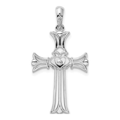 Sterling Silver Claddagh Cross Pendant – view 5