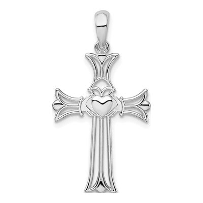 Sterling Silver Claddagh Cross Pendant
