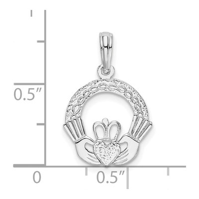 Sterling Silver Claddagh Circle Pendant – view 4