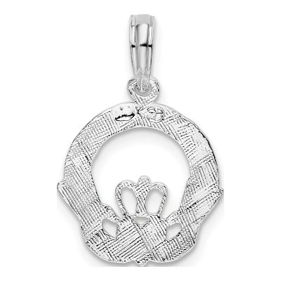 Sterling Silver Claddagh Circle Pendant – view 5
