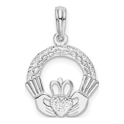Sterling Silver Claddagh Circle Pendant
