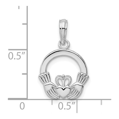 Sterling Silver Claddagh Circle Pendant – view 4
