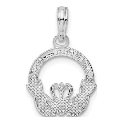Sterling Silver Claddagh Circle Pendant – view 5