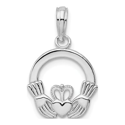 Sterling Silver Claddagh Circle Pendant