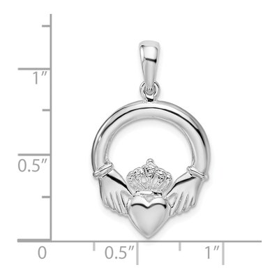 Sterling Silver Claddagh Circle Pendant – view 4