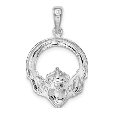 Sterling Silver Claddagh Circle Pendant – view 5