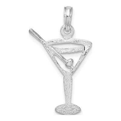 Sterling Silver Martini Glass Pendant – view 4