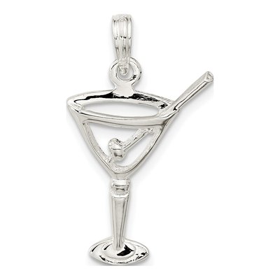 Sterling Silver Martini Glass Pendant