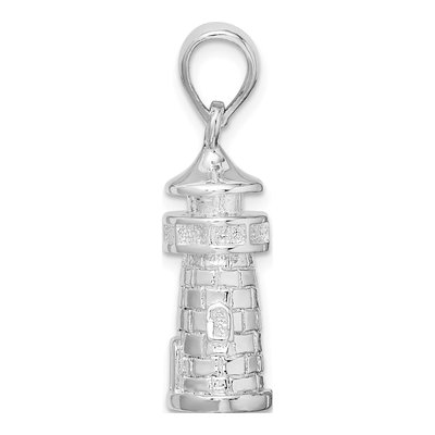 Sterling Silver 3D Lighthouse Pendant – view 3