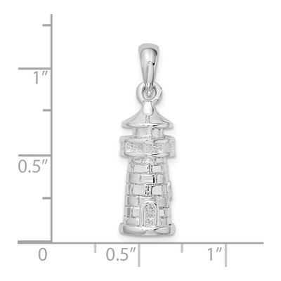 Sterling Silver 3D Lighthouse Pendant – view 4