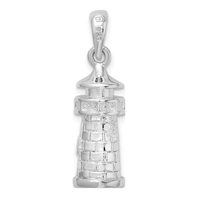 Sterling Silver 3D Lighthouse Pendant – view 5