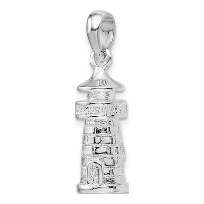 Sterling Silver 3D Lighthouse Pendant – view 6