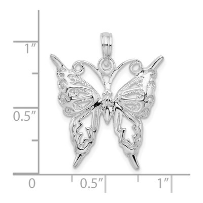Sterling Silver Cut-Out Butterfly Pendant – view 4